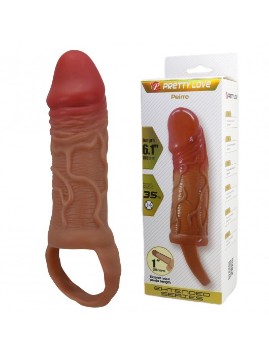 Реалистичная насадка на член Peirre - 15,5 см. - Baile - в Благовещенске купить с доставкой