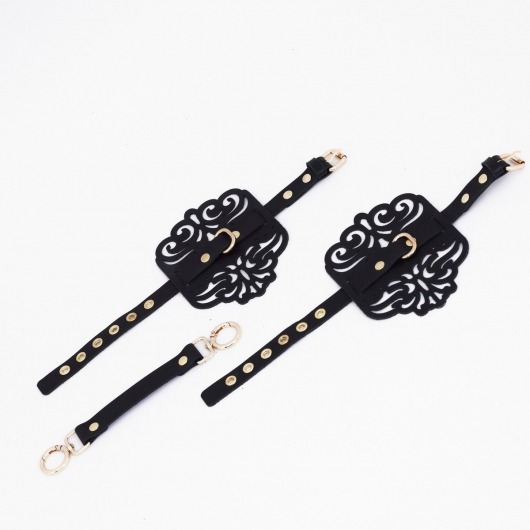 Черный фигурные оковы с золотистой фурнитурой - Crazy Handmade - купить с доставкой в Благовещенске