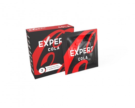 Презервативы с ароматом колы Expert Cola - 3 шт. - Expert - купить с доставкой в Благовещенске