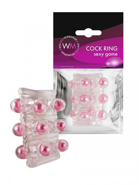 Прозрачная сквозная насадка на пенис с цветными шариками - Erowoman-Eroman - в Благовещенске купить с доставкой