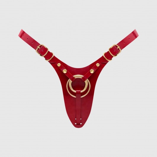 Красный пояс для фиксации насадок Strap-On-Me Leatherette Harness Fabulous - Strap-on-me - купить с доставкой в Благовещенске