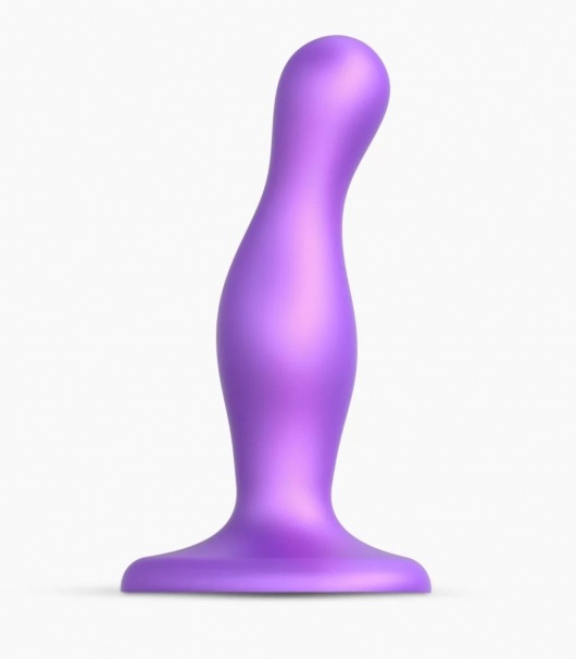 Фиолетовая насадка Strap-On-Me Dildo Plug Curvy size S - Strap-on-me - купить с доставкой в Благовещенске