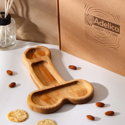 Деревянное блюдо для подачи в форме члена (25 х 16,5 х 1,7 см) - Сима-Ленд - купить с доставкой в Благовещенске