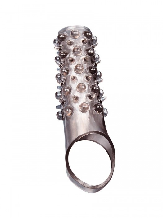 Дымчатая насадка на пенис с шипами и выпуклостями - 12 см. - Sex Expert - в Благовещенске купить с доставкой