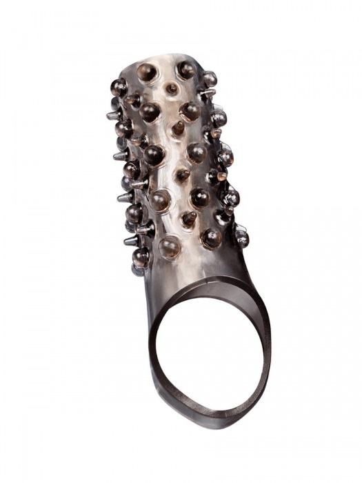 Дымчатая насадка на пенис с шипами и выпуклостями - 12,5 см. - Sex Expert - в Благовещенске купить с доставкой