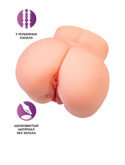 Реалистичный мастурбатор в форме попки с двумя любовными входами - No Name - в Благовещенске купить с доставкой