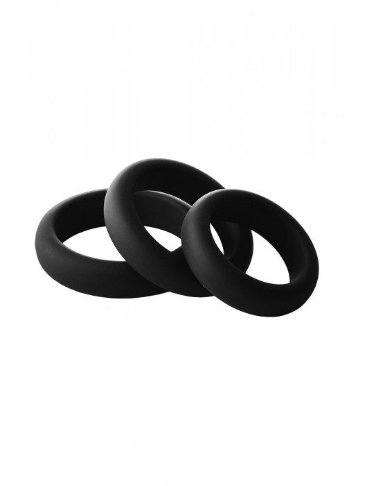 Набор из 3 черных эрекционных колец Smooth Silicone Cockring Pack - Dream Toys - в Благовещенске купить с доставкой