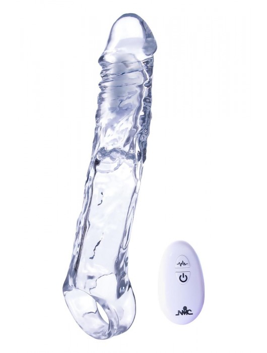 Прозрачная насадка-удлинитель Length Enhancer With Bullet с подхватом - 22,3 см. - NMC - в Благовещенске купить с доставкой