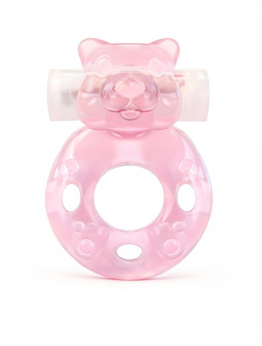 Розовое эрекционное виброкольцо в форме мишки - 1137 - в Благовещенске купить с доставкой