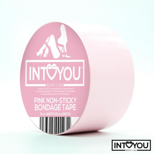 Розовый скотч для фиксации Non-Sticky Bondage Tape - 15 м. - Intoyou - купить с доставкой в Благовещенске