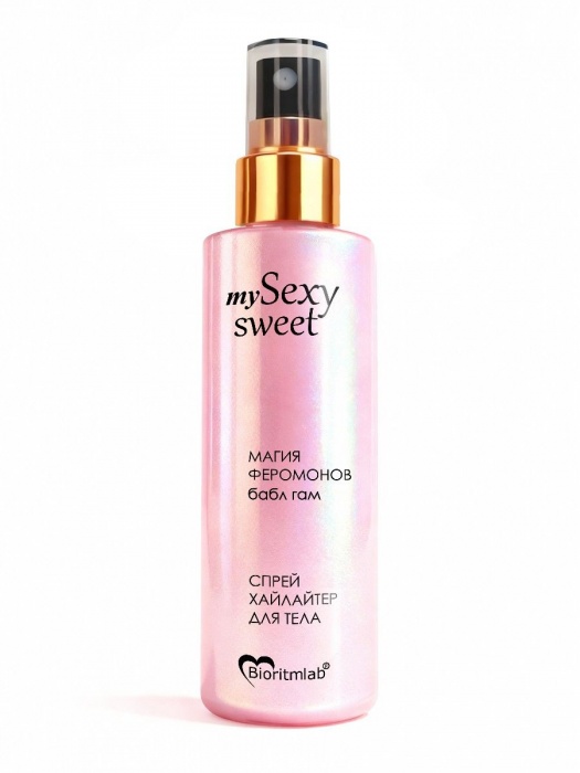 Спрей хайлайтер для тела Sexy Sweet с ароматом бабл-гам, шиммером и феромонами - 200 мл. -  - Магазин феромонов в Благовещенске