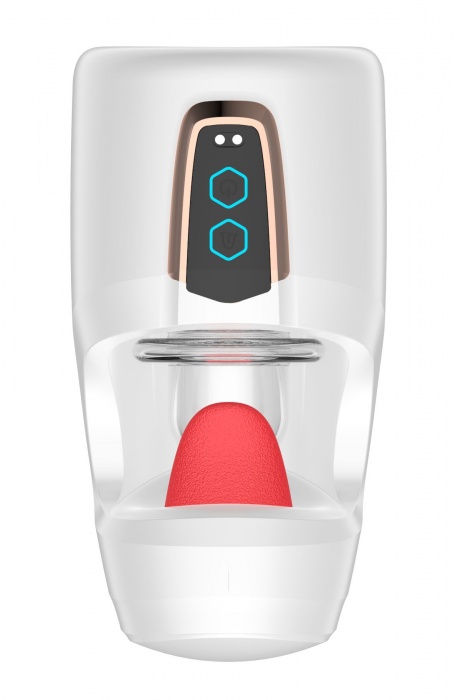 Белый мастурбатор с язычком и возвратно-поступательными движениями - Secwell - в Благовещенске купить с доставкой