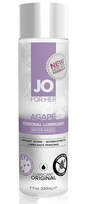 Женский лубрикант на водной основе JO AGAPE LUBRICANT ORIGINAL - 120 мл. - System JO - купить с доставкой в Благовещенске