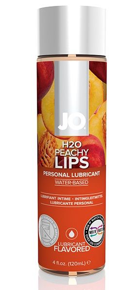 Лубрикант на водной основе с ароматом персика JO Flavored Peachy Lips - 120 мл. - System JO - купить с доставкой в Благовещенске