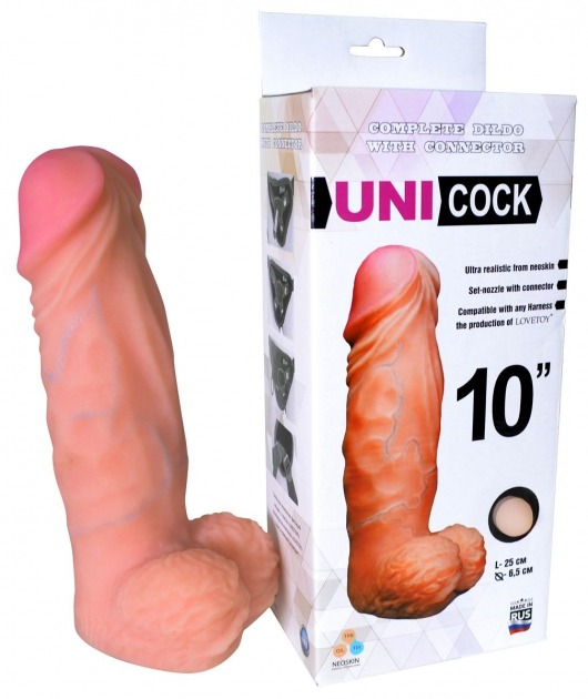 Фаллическая насадка Харнесс UNICOCK 10  - 25 см. - LOVETOY (А-Полимер) - купить с доставкой в Благовещенске