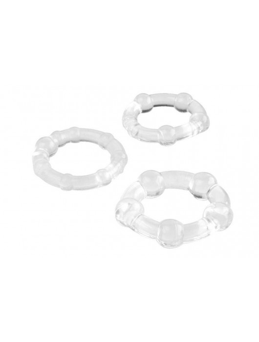 Набор из 3 прозрачных эрекционных колец с разным рельефом - A-toys - в Благовещенске купить с доставкой