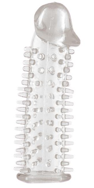 Прозрачная насадка на половой член с закрытой головкой и шипами - 12,5 см. - ToyFa - в Благовещенске купить с доставкой