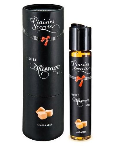 Массажное масло с ароматом карамели Huile de Massage Gourmande Caramel - 59 мл. - Plaisir Secret - купить с доставкой в Благовещенске