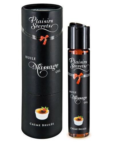 Массажное масло с ароматом крем брюле Huile de Massage Gourmande Creme Brulée - 59 мл. - Plaisir Secret - купить с доставкой в Благовещенске