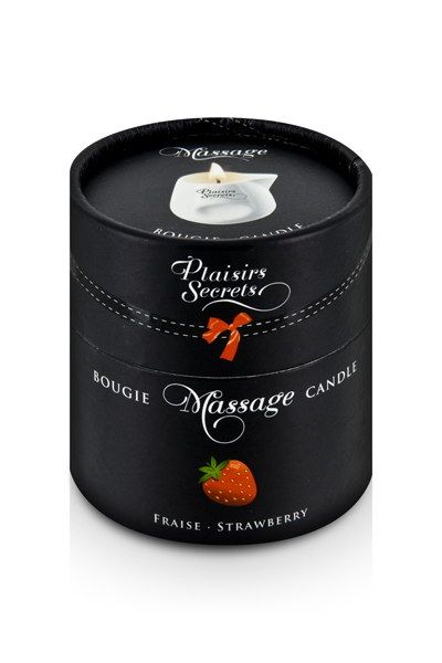 Массажная свеча с ароматом клубники Bougie de Massage Gourmande Fraise - 80 мл. - Plaisir Secret - купить с доставкой в Благовещенске