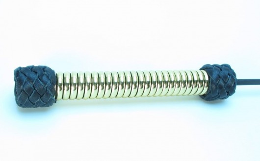 Чёрный королевский стек с золотистой рукоятью - 76 см. - БДСМ Арсенал - купить с доставкой в Благовещенске