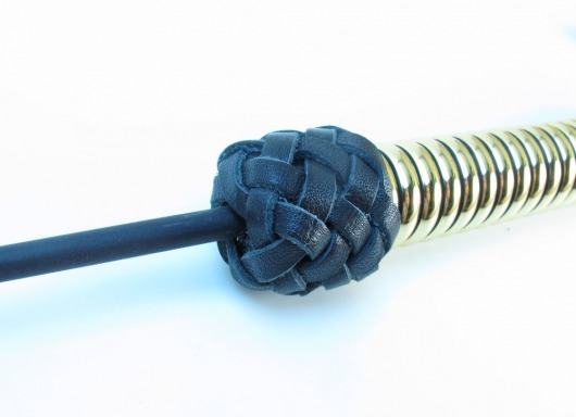 Чёрный королевский стек с золотистой рукоятью - 76 см. - БДСМ Арсенал - купить с доставкой в Благовещенске