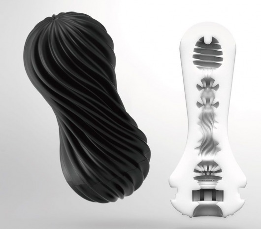 Мастурбатор FLEX Rocky Black с плотным рельефом - Tenga - в Благовещенске купить с доставкой