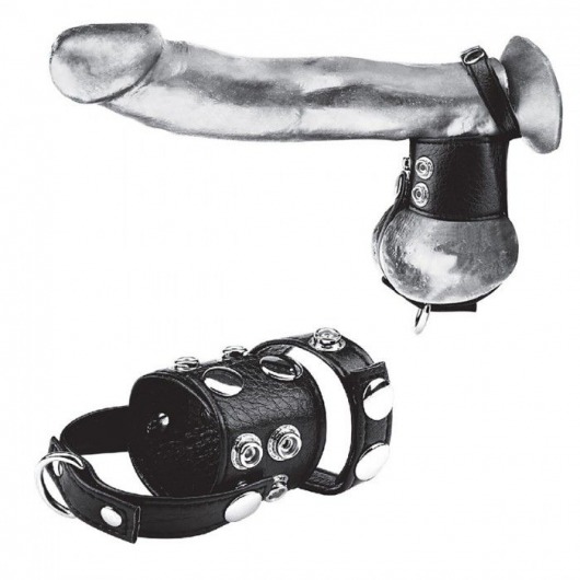 Утяжка на пенис и мошонку Cock Ring With 1.5  Ball Stretcher And Optional Weight Ring - BlueLine - купить с доставкой в Благовещенске