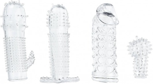 Набор из 4 насадок на член Pleasured Penis Enhancement Sleeve 4 Pack - XR Brands - в Благовещенске купить с доставкой