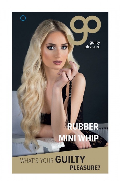 Чёрная мини-плеть из резины Rubber Mini Whip - 22 см. - Blush Novelties - купить с доставкой в Благовещенске