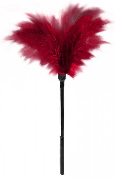 Пластиковая метелочка с красными пёрышками Small Feather Tickler - 32 см. - Blush Novelties - купить с доставкой в Благовещенске