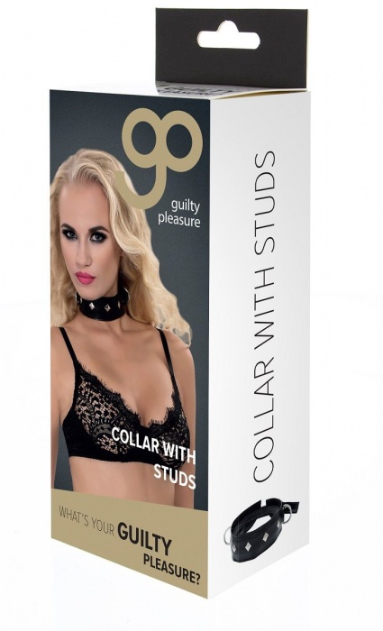 Полиуретановый ошейник с пуклями и D-кольцами Collar with Studs - Blush Novelties - купить с доставкой в Благовещенске