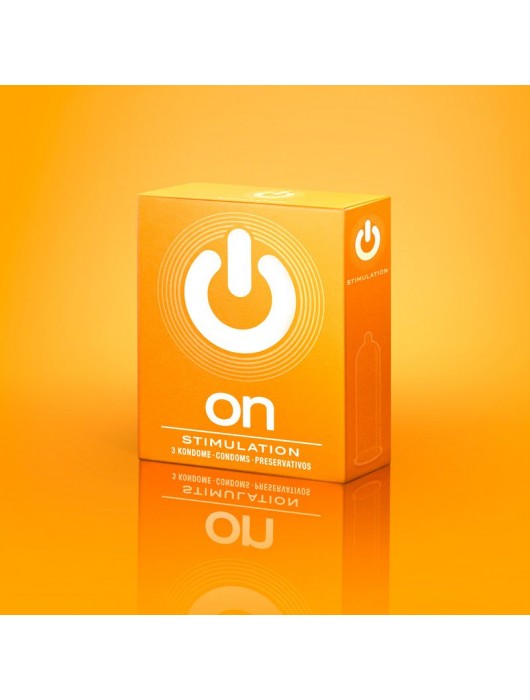 Презервативы ON) Stimulation с точками - 3 шт. - ON) - купить с доставкой в Благовещенске