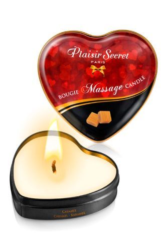 Массажная свеча с ароматом карамели Bougie Massage Candle - 35 мл. - Plaisir Secret - купить с доставкой в Благовещенске