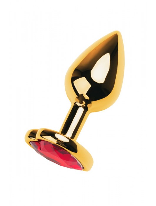 Золотистая анальная пробка с кристаллом-сердцем - 7,5 см. - ToyFa - купить с доставкой в Благовещенске