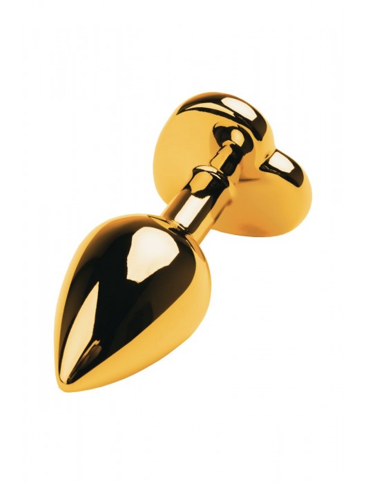Золотистая анальная пробка с кристаллом-сердцем - 7,5 см. - ToyFa - купить с доставкой в Благовещенске