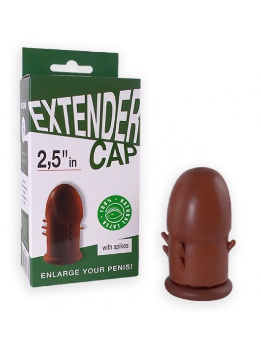 Коричневый латексный удлинитель пениса 2.5 in с шипиками - Sitabella - в Благовещенске купить с доставкой