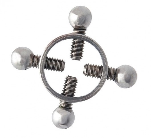 Серебристые зажимы для сосков на винтах - ToyFa - купить с доставкой в Благовещенске