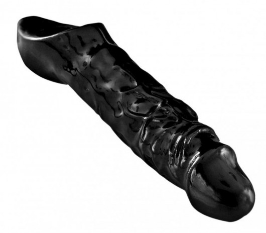 Чёрная увеличивающая насадка на член Mamba Cock Sheath Packaged - 16,5 см. - XR Brands - в Благовещенске купить с доставкой