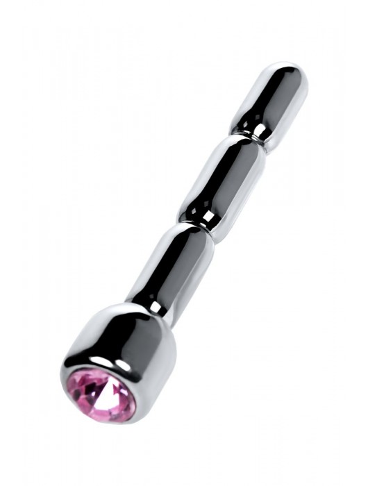 Серебристый уретральный плаг со стразом - 7 см. - ToyFa - купить с доставкой в Благовещенске