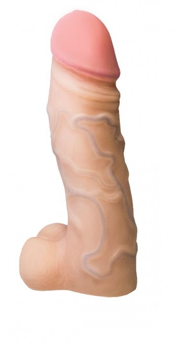 Реалистичная насадка с мошонкой REAL Standard - 15,5 см. - LOVETOY (А-Полимер) - купить с доставкой в Благовещенске