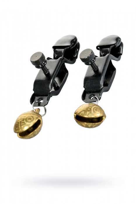 Черно-золотистые зажимы для сосков TOYFA Theatre - ToyFa - купить с доставкой в Благовещенске