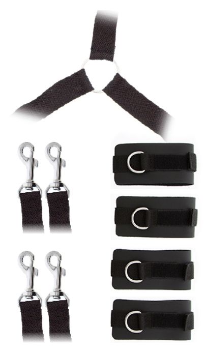 Комплект наручников и поножей LUXURIOUS BED RESTRAINT CUFF SET - Blush Novelties - купить с доставкой в Благовещенске