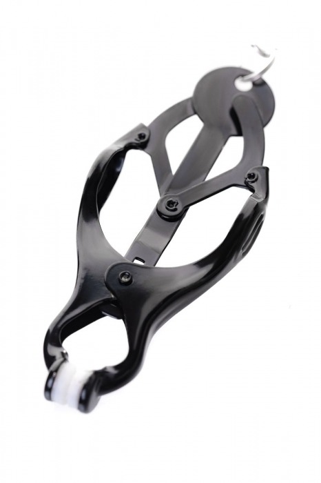 Черно-серебристые зажимы для сосков с кольцом для пениса TOYFA Metal - ToyFa - купить с доставкой в Благовещенске