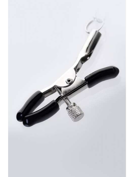 Серебристо-чёрные зажимы для сосков с кольцом для пениса TOYFA Metal - ToyFa - купить с доставкой в Благовещенске