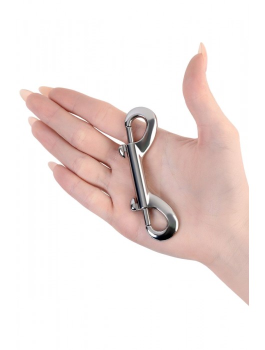 Серебристый двухсторонний карабин TOYFA Metal - ToyFa - купить с доставкой в Благовещенске