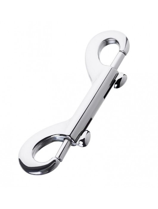 Серебристый двухсторонний карабин TOYFA Metal - ToyFa - купить с доставкой в Благовещенске