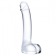 Прозрачный стеклянный фаллос с мошонкой Curved G-Spot - 18 см. - Glas купить с доставкой в интернет-магазине Orgasmix в Благовещенске Прозрачный стеклянный фаллос с мошонкой Curved G-Spot - 18 см. - Glas