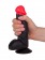 Чёрный фаллоимитатор с красной головкой - 17 см. - LOVETOY (А-Полимер) купить с доставкой в интернет-магазине Orgasmix в Благовещенске Чёрный фаллоимитатор с красной головкой - 17 см. - LOVETOY (А-Полимер)
